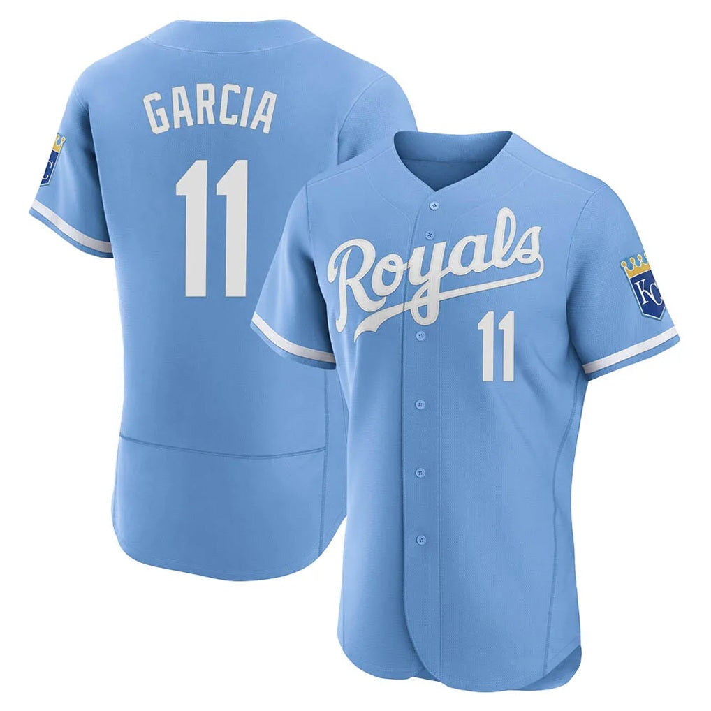 Kansas City Royals #11 Maikel Garcia Player Light Blue HOLBERT Alt Limited Elite Home Stitched Jerseys