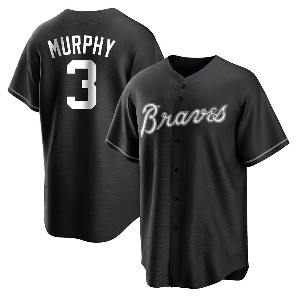 Atlanta Braves #3 Dale Murphy Player Black HOLBERT Home Game Stitched Jerseys