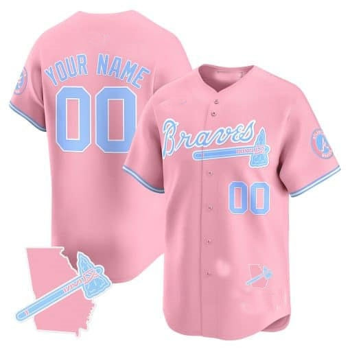 Custom Atlanta Braves Bubblegum Pink Vapor Premier Limited Jersey ¨C All Stitched-Pink HOLBERT