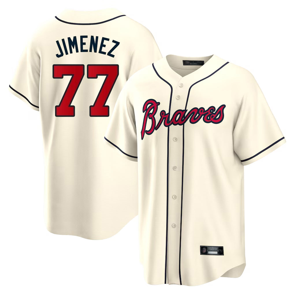 Atlanta Braves #77 Joe Jimenez Player Cream HOLBERT Home Game Stitched Jerseys