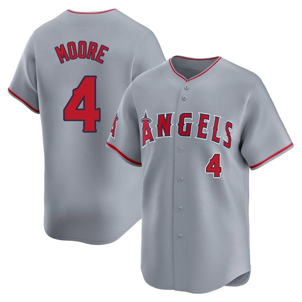 Los Angeles Angels #4 Christian Moore Player Gray HOLBERT Home Limited Stitched Jerseys