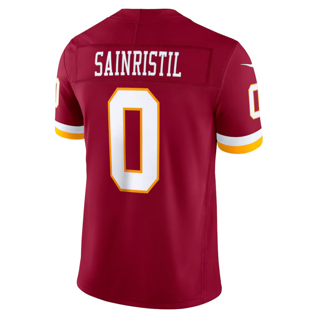 W.Commanders #0 Mike Sainristil Burgundy HOLBERT Team Vapor F.U.S.E. Stitched Limited Jersey