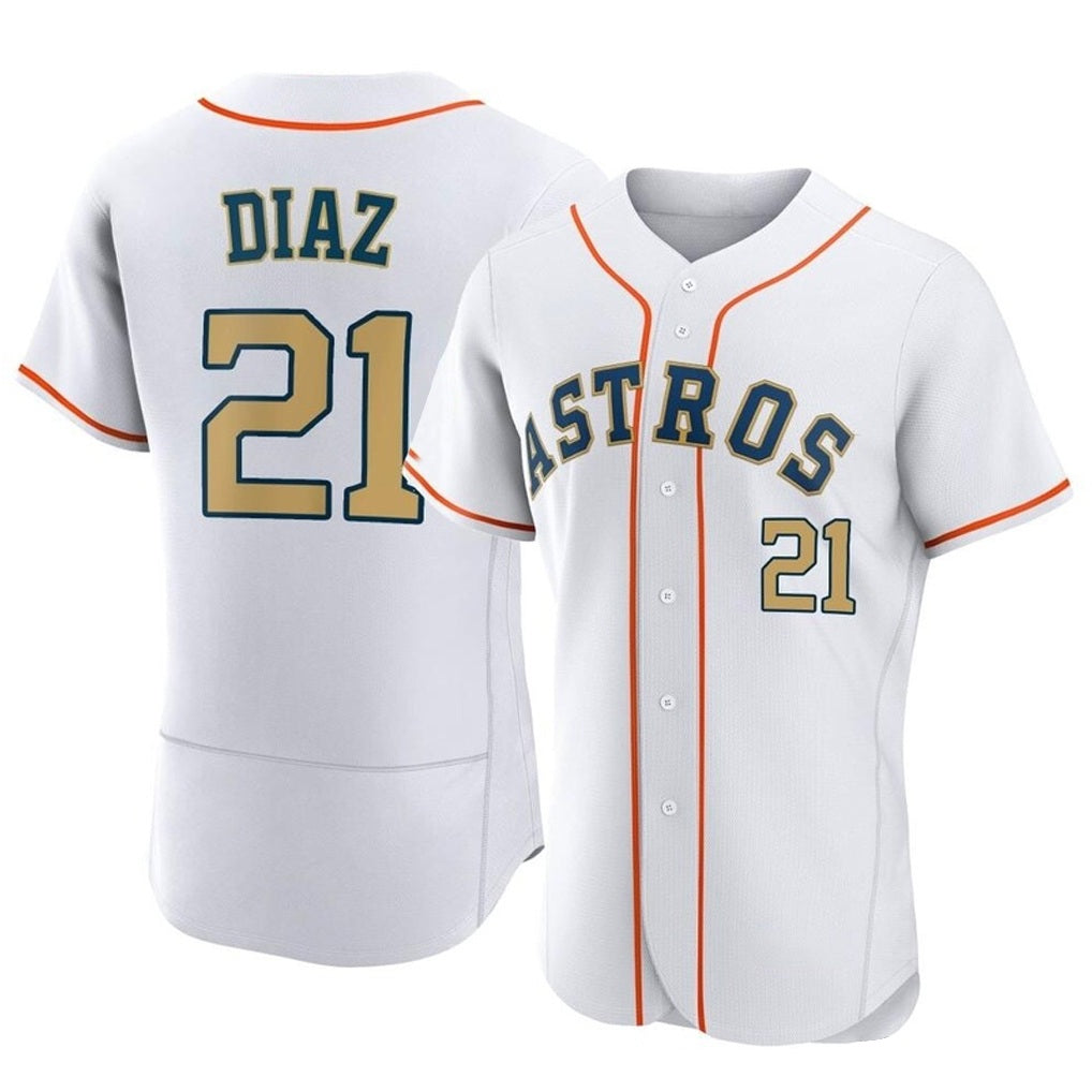 Houston Astros #21 Yainer Diaz Player Gold HOLBERT Collection Limited Elite Home Stitched Jerseys