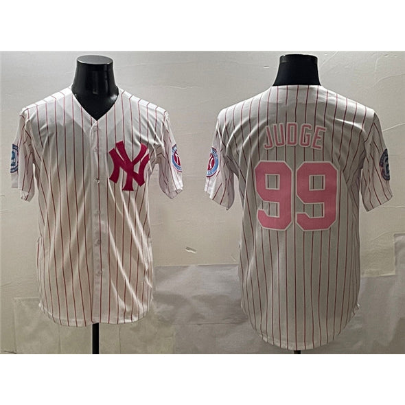 New York Yankees #99 Aaron Judge Pink HOLBERT With Patch Limited Stitched Jersey