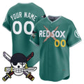 Custom Boston Red Sox x One Piece Green HOLBERT Zoro Patch Vapor Premier Limited Jersey - Stitched