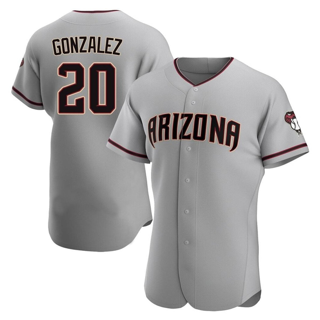 Arizona Diamondbacks #20 Luis Gonzalez Player Gray HOLBERT Road Limited Elite Home Game Stitched Jerseys