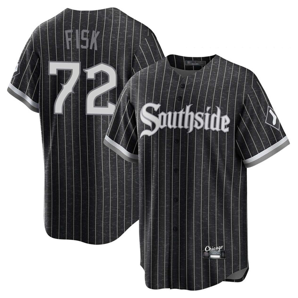 Chicago White Sox #72 Carlton Fisk Player Black HOLBERT City Connect Home Game Stitched Jerseys