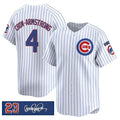 Chicago Cubs #4 Pete Crow-Armstrong White HOLBERT Pinstripe 'Ryne Sandberg Tribute' Vapor Limited V3 Stitched Jersey
