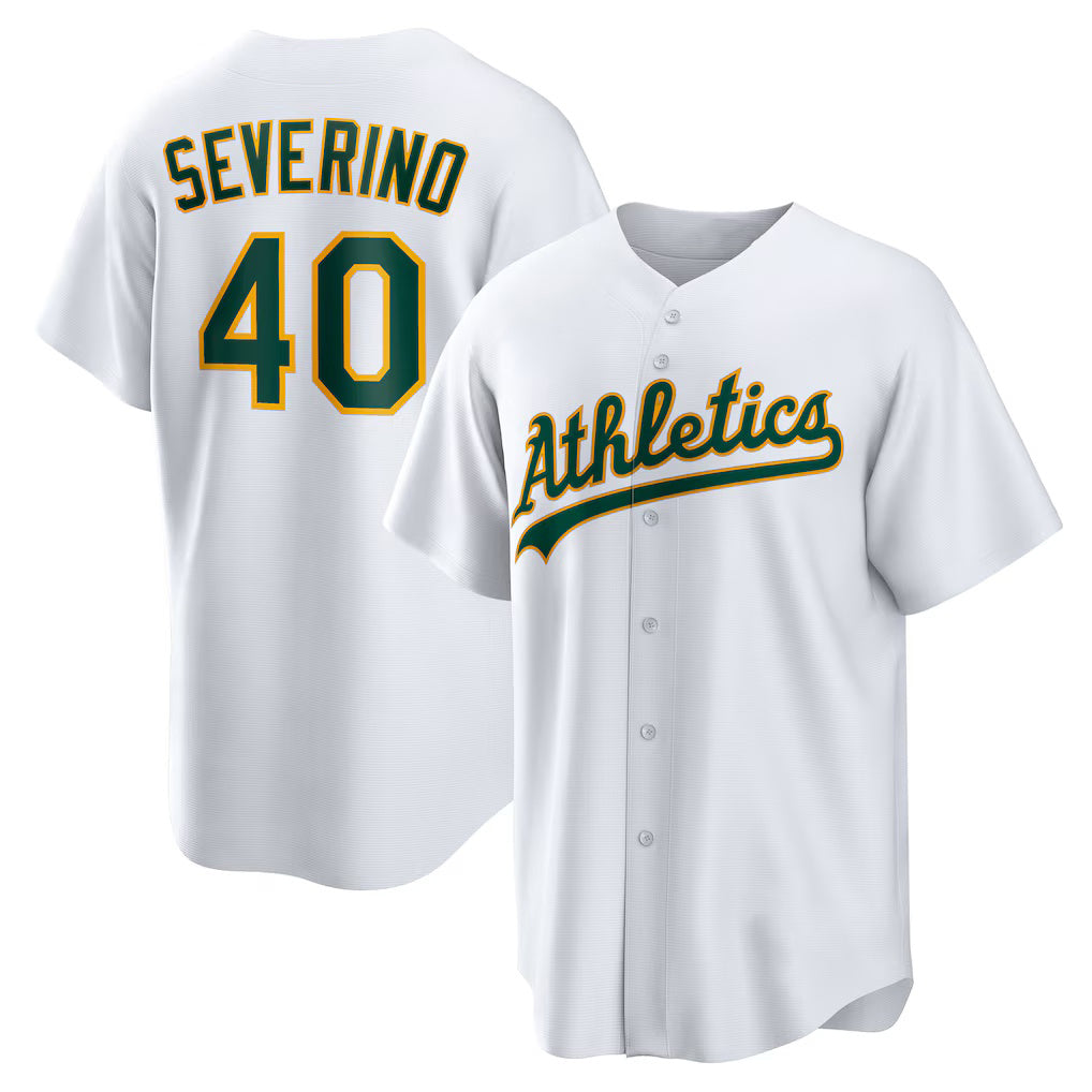 Oakland Athletics #40 Luis Severino White HOLBERT Home Replica Jersey