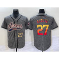 Houston Astros #27 Jose Altuve Number Grey HOLBERT Gridiron Cool Base Stitched Jersey