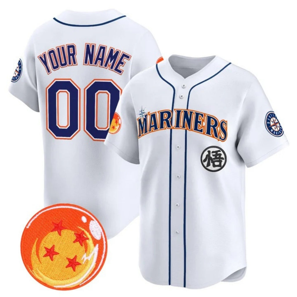Custom Seattle Mariners x Dragon Ball White HOLBERT Vapor Premier Limited Jersey - All Stitched