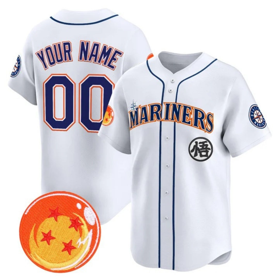 Custom Seattle Mariners x Dragon Ball White HOLBERT Vapor Premier Limited Jersey - All Stitched