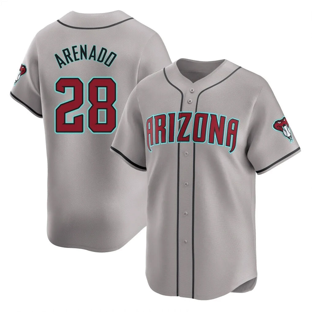Arizona Diamondbacks #28 Nolan Arenado Player Gray HOLBERT Road Limited Home Game Stitched Jerseys