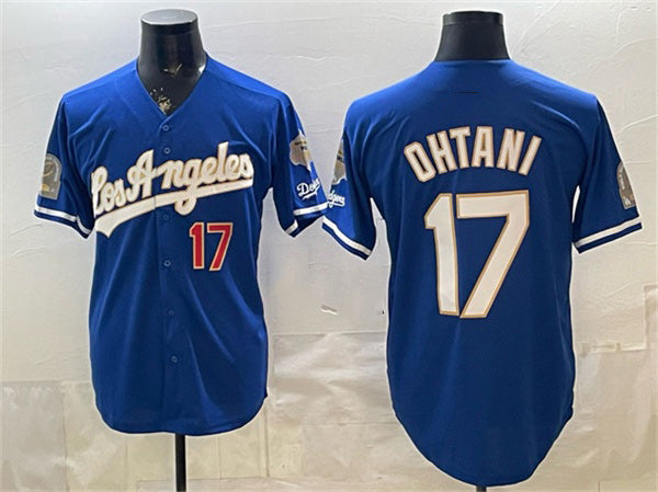 Los Angeles Dodgers #17 Shohei Ohtani Royal HOLBERT 2026 Gold Collection 9x & B2B Champs Patch Stitched Jersey