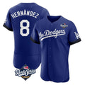 Los Angeles Dodgers #8 Enrique Hern¨¢ndez Player Royal HOLBERT World Series City Connect Elite Home Stitched Jerseys