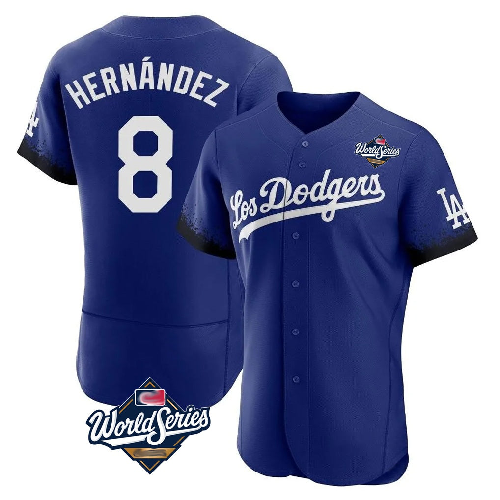 Los Angeles Dodgers #8 Enrique Hern¨¢ndez Player Royal HOLBERT World Series City Connect Elite Home Stitched Jerseys