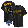 Los Angeles Dodgers #18 Yoshinobu Yamamoto Player Black Gold HOLBERT World Series Meet Limited Home Stitched Jerseys
