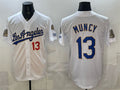 Los Angeles Dodgers #13 Max Muncy White HOLBERT 2026 Gold Collection 9x & B2B Champs Patch Stitched Jersey