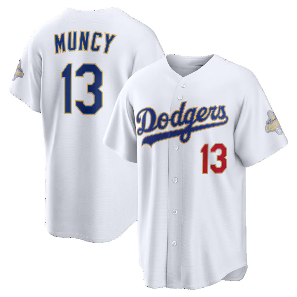 Los Angeles Dodgers #13 Max Muncy White HOLBERT 2026 Gold Collection Stadium Jersey