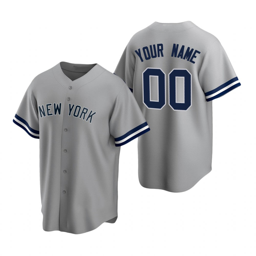 Custom New York Yankees Gray HOLBERT Stitched Cool Base Road Jersey