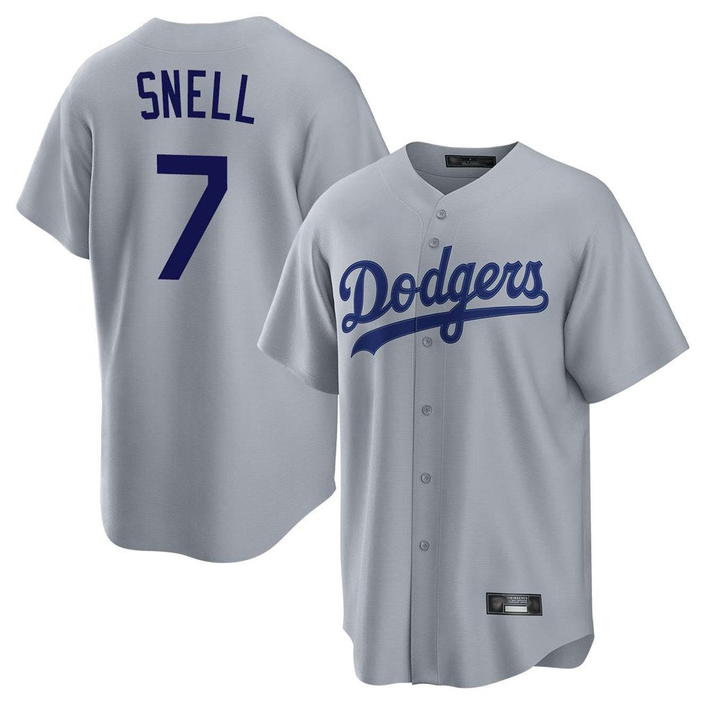 Los Angeles Dodgers #7 Blake Snell Player Gray HOLBERT Game Stitched Jerseys