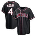 Los Angeles Angels #4 Christian Moore Player Black HOLBERT Fashion Out Home Game Stitched Jerseys