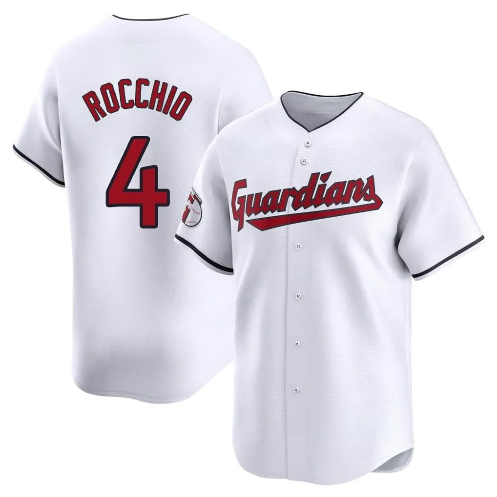 Cleveland Guardians #4 Brayan Rocchio Player White HOLBERT Limited Home Stitched Jerseys