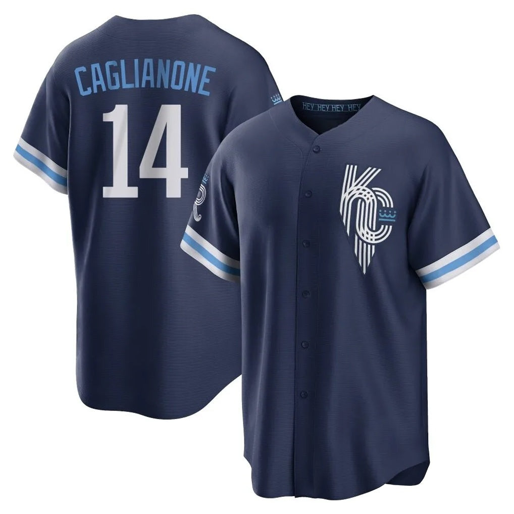Kansas City Royals #14 Jac Caglianone Player Navy HOLBERT City Connect Home Game Stitched Jerseys
