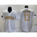San Diego Padres #13 Manny Machado White HOLBERT 2022 All Star Stitched Cool Base Jersey