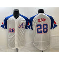 Atlanta Braves #28 Matt Olson Number White HOLBERT 2023 City Connect Flex Base Stitched Jersey 3