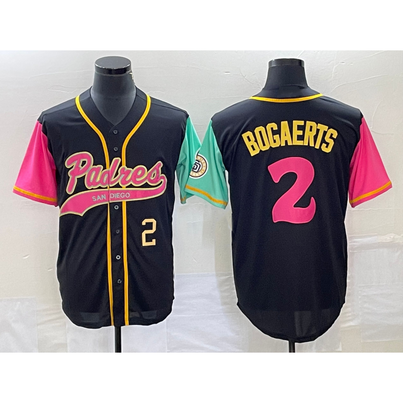 San Diego Padres #2 Xander Bogaerts Number Black HOLBERT NEW 2023 City Connect Cool Base Stitched Jersey
