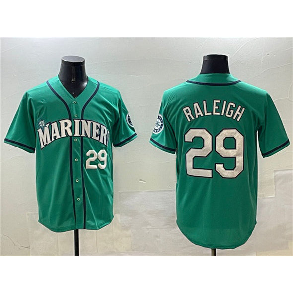 Seattle Mariners #29 Cal Raleigh Aqua HOLBERT Limited Stitched jersey