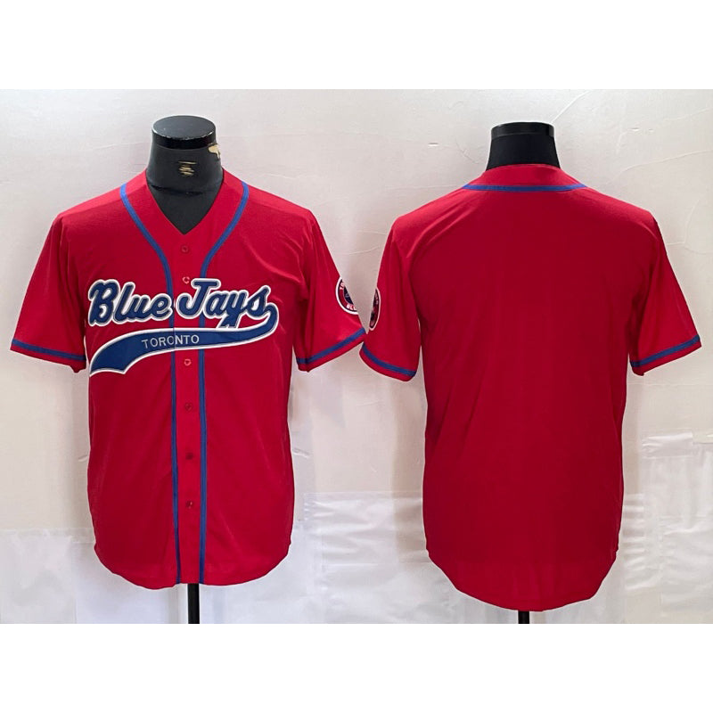 Toronto Blue Jays Blank Red HOLBERT Cool Base Stitched Jersey