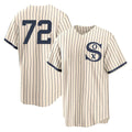 Chicago White Sox #72 Carlton Fisk Player Cream HOLBERT Field of Dreams Home Game Stitched Jerseys