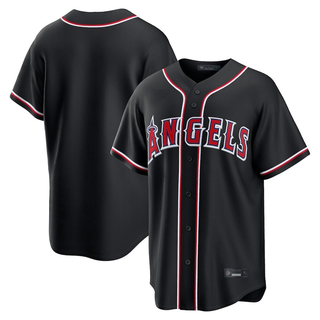 Los Angeles Angels Blank Player Black HOLBERT Fashion Out Home Game Stitched Jerseys