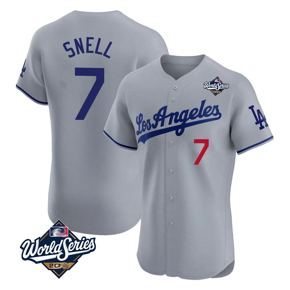 Los Angeles Dodgers #7 Blake Snell Player Gray HOLBERT World Series Limited Elite Home Stitched Jerseys
