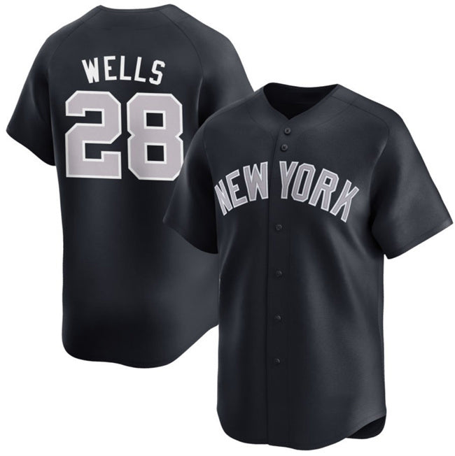 New York Yankees #28 Austin Wells Navy HOLBERT 2025 Alternate Limited Stitched Jersey