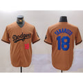 Los Angeles Dodgers #18 Yoshinobu Yamamoto Number Olive HOLBERT Cool Base Limited Stitched Jersey 2