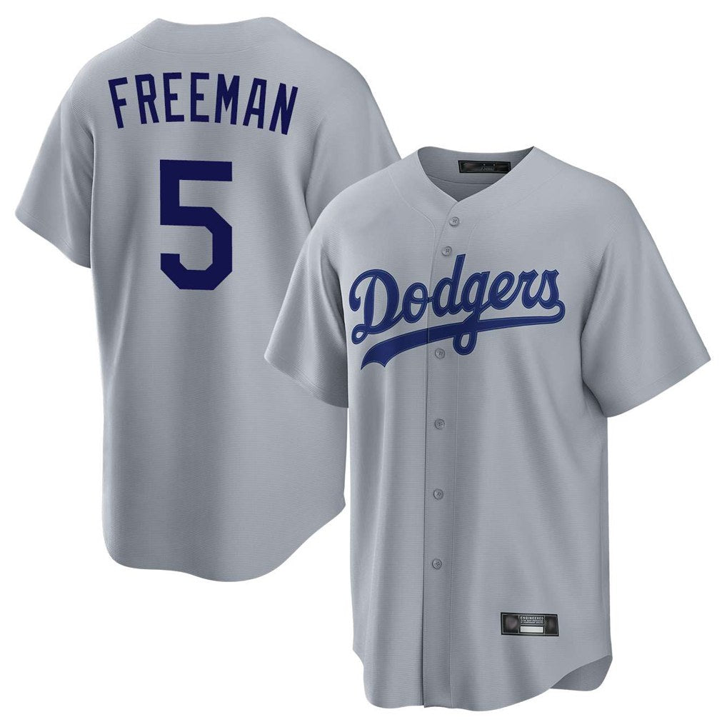 Los Angeles Dodgers #5 Freddie Freeman Player Gray HOLBERT Game Stitched Jerseys