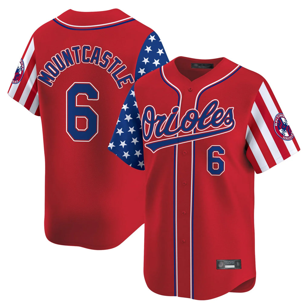 Baltimore Orioles #6 Ryan Mountcastle Player Red HOLBERT Independence Day Vapor Premier Limited Home Game Stitched Jerseys