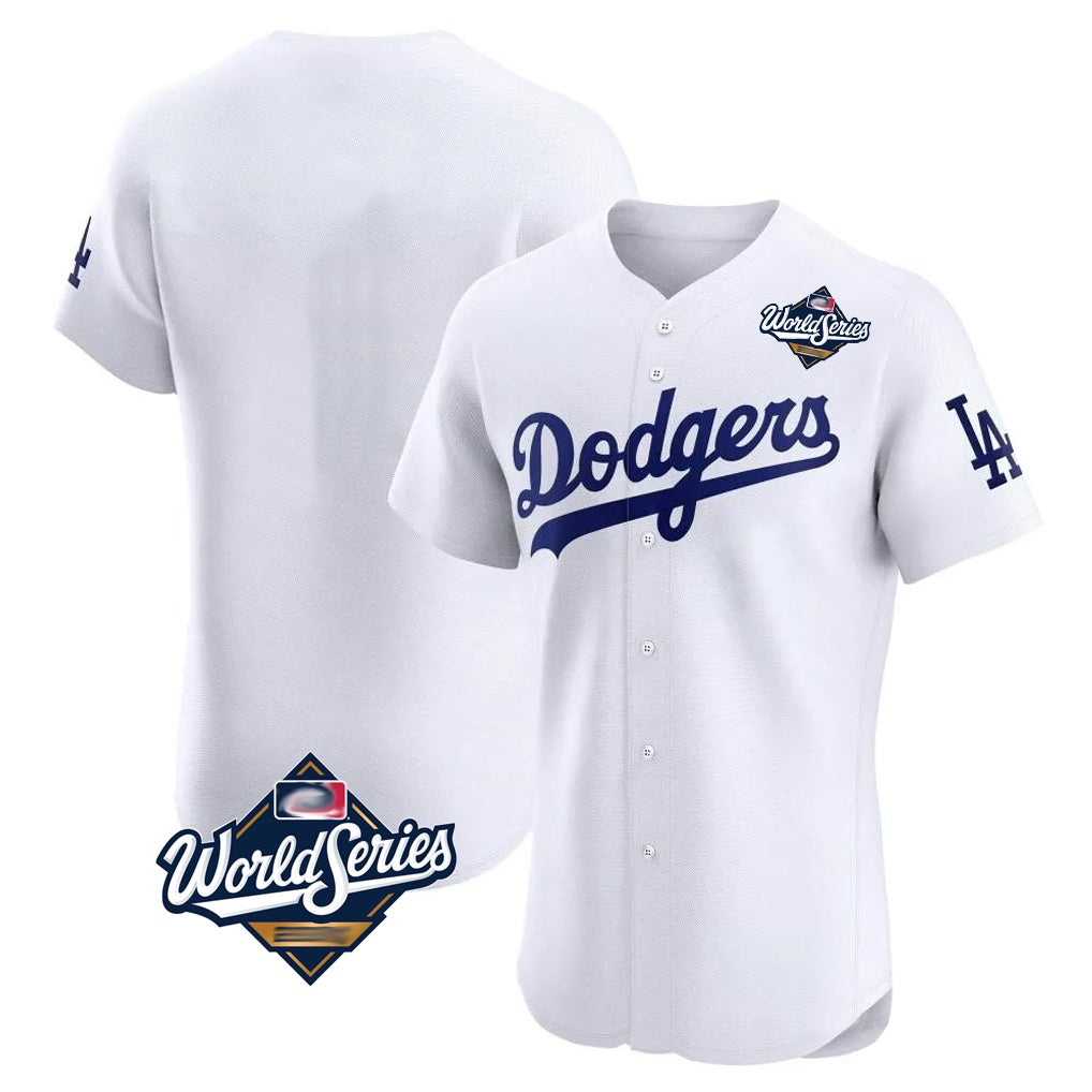 Los Angeles Dodgers Blank Player White HOLBERT Limited Elite Home World Series Stitched Jerseys