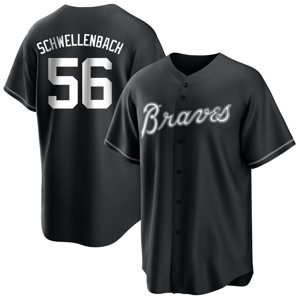 Atlanta Braves #56 Spencer Schwellenbach Player Black HOLBERT Home Game Stitched Jerseys