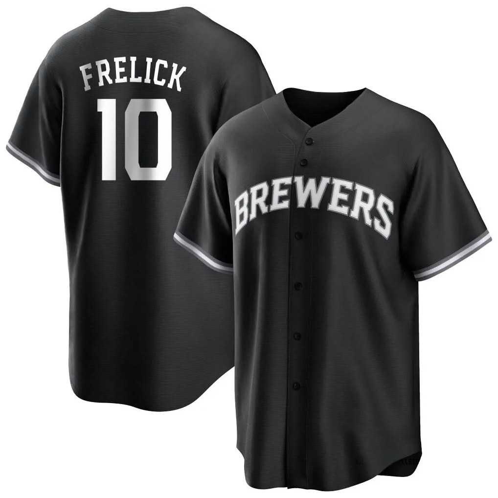 Milwaukee Brewers #10 Sal Frelick Player Black HOLBERT Game Home Stitched Jerseys