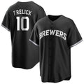 Milwaukee Brewers #10 Sal Frelick Player Black HOLBERT Game Home Stitched Jerseys