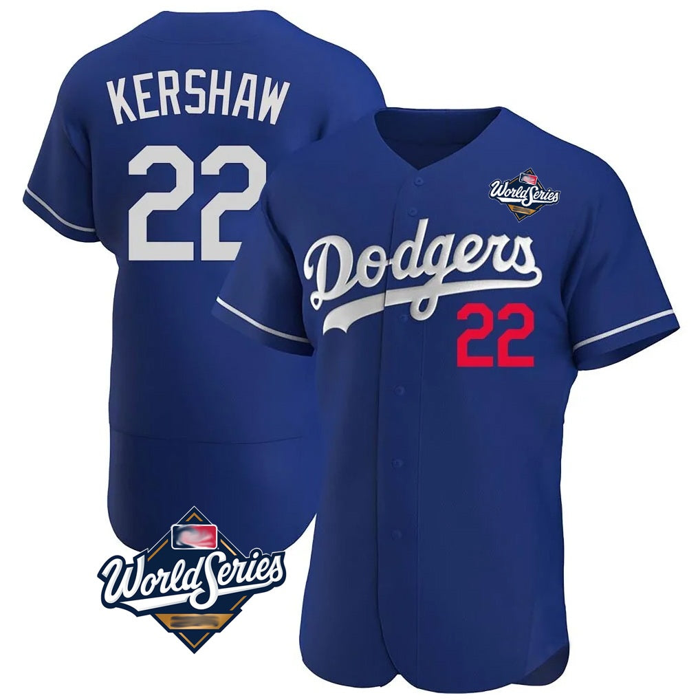 Los Angeles Dodgers #22 Clayton Kershaw Player Royal HOLBERT World Series Limited Elite Home Stitched Jerseys