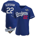 Los Angeles Dodgers #22 Clayton Kershaw Player Royal HOLBERT World Series Limited Elite Home Stitched Jerseys