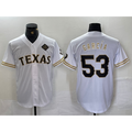 Texas Rangers #53 Adolis Garcia White Gold HOLBERT Cool Base Stitched Jersey