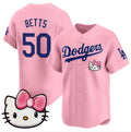 Los Angeles Dodgers #50 Mookie Betts Pink HOLBERT 2025 Hello Kitty Vapor Limited Stitched Jersey