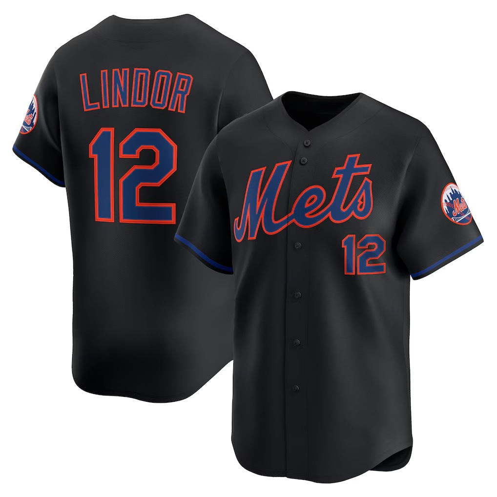 New York Mets #12 Francisco Lindor Black HOLBERT Alternate Limited Jersey