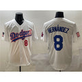 Los Angeles Dodgers #8 Enrique Hernandez White HOLBERT With American Flag Patch Limited Stitched Jersey
